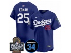 Los Angeles Dodgers #25 Tommy Edman Blue with 2024 WS Patch & 34 Black Patch Players Limited Jersey