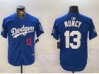 Los Angeles Dodgers #13 Max Muncy Blue with 2024 WS Patch & 34 Black Patch Players Limited Jersey