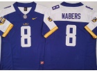 LSU Tigers #8 Malik Nabers Purple with White Shoulders F.U.S.E Limited Jersey