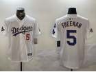 Los Angeles Dodgers #5 Freddie Freeman White Gold Program with 2024 Champions Patch and 34 Black Patch Players Limited J