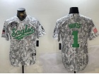 Philadelphia Eagles #1 Jalen Hurts Arctic Camo 2024 Salute to Service Baseball Jersey