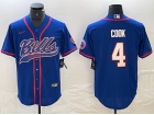 Buffalo Bills #4 James Cook Blue Baseball Jersey