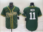 Green Bay Packers #11 Jayden Reed Green Baseball Jersey