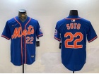 New York Mets #22 Juan Soto Blue Players Limited Jersey