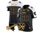 Las Vegas Raiders #98 Maxx Crosby Black/Golden with White Shoulders Patches Limited Jersey