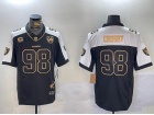 Las Vegas Raiders #98 Maxx Crosby Black/Golden with White Shoulders Patches Limited Jersey