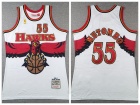 Atlanta Hawks #55 Dikembe Mutombo White Throwback Jersey