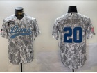 Detroit Lions #20 Barry Sanders Arctic Camo 2024 Salute to Service Baseball Jersey