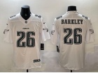 Philadelphia Eagles #26 Saquon Barkley Tundra White Fashion Jersey