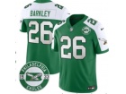 Philadelphia Eagles #26 Saquon Barkley Kelly Green with White Shoulders with 1933 Patch F.U.S.E Limited Jersey