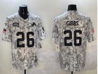 Detroit Lions #26 Jahmyr Gibbs Arctic Camo 2024 Salute to Service Limited Jersey