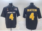 Arizona State Sun Devils #4 Cam Skattebo Black 2024 Pat Tillman Honoring Patch and Peach Bowl Patch ...