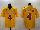 Arizona State Sun Devils #4 Cam Skattebo Yellow 2024 Pat Tillman Honoring Patch and Peach Bowl Patch Jersey