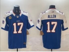 Buffalo Bills #17 Josh Allen Blue with White Shoulders Limited Jersey