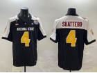 Arizona State Sun Devils #4 Cam Skattebo Black with White Shoulders with Patches Jersey