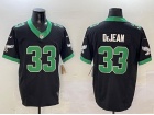 Philadelphia Eagles #33 Cooper DeJean Black with Kelly Green Number Throwback Limited Jersey