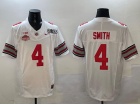 Ohio State Buckeyes #4 Jeremiah Smith White with 2025 Patch and Champions Patch F.U.S.E Limited Jersey