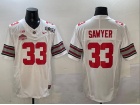 Ohio State Buckeyes #33 Jack Sawyer White with 2025 Patch and Champions Patch F.U.S.E Limited Jersey