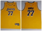 Los Angeles Lakers #77 Luka Doncic Yellow Jersey