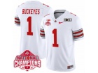 Ohio State Buckeyes #1 Buckeyes White with Champions and 2025 Patches F.U.S.E Limited Jersey