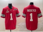 Ohio State Buckeyes #1 Buckeyes Red with Champions and 2025 Patches F.U.S.E Limited Jersey