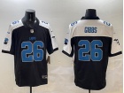 Detroit Lions #26 Jahmyr Gibbs Black with White Shoulders F.U.S.E Limited Jersey