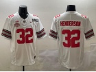 Ohio State Buckeyes #32 TreVeyon Henderson White with Champions and 2025 Patches F.U.S.E Limited Jersey