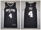 San Antonio Spurs #4 De'Aaron Fox Black Jersey