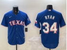 Nike Texas Rangers #34 Nolan Ryan Blue Cool Base Jersey