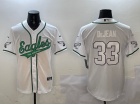 Philadelphia Eagles #33 Cooper DeJean White with White Number Baseball Jersey