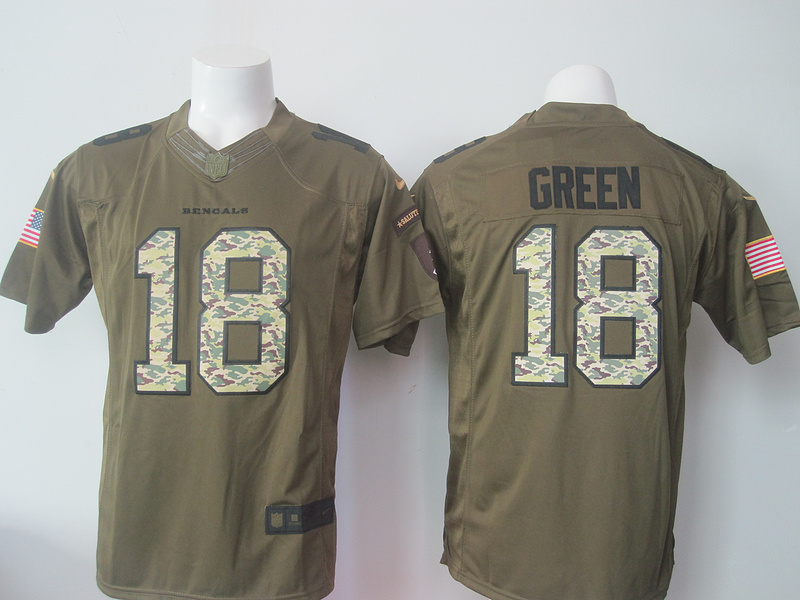 Cincinnati Bengals #18 A.J Green Green Salute to Service Nike Limited Football Jerseys