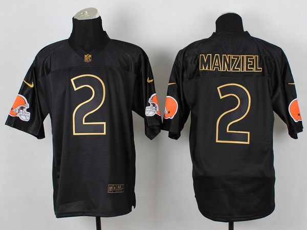 Cleveland-Browns-2-Johnny-Manziel-Black-2014-Pro-Gold-Letter-Fashion-Jerseys