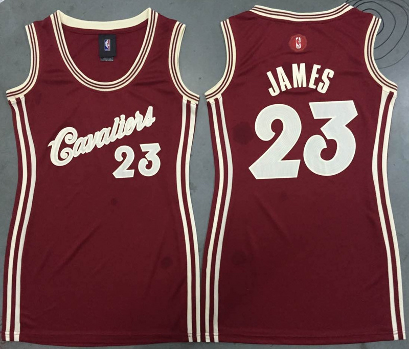 Cleveland Cavaliers NBA Jerseys 23 Lebron James Red 2015 Christmas Women 