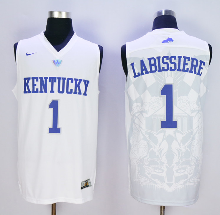 Kentucky Wildcats #1 Skal Labissiere  White NCAA Jerseys