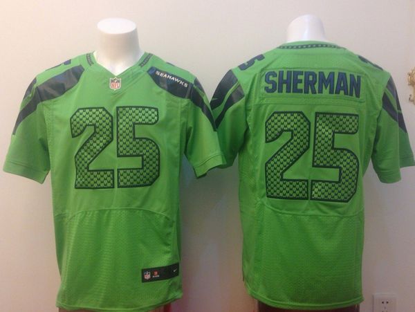 Seattle-Seahawks-Sherman-25-Green-Nike-Elite-Jerseys