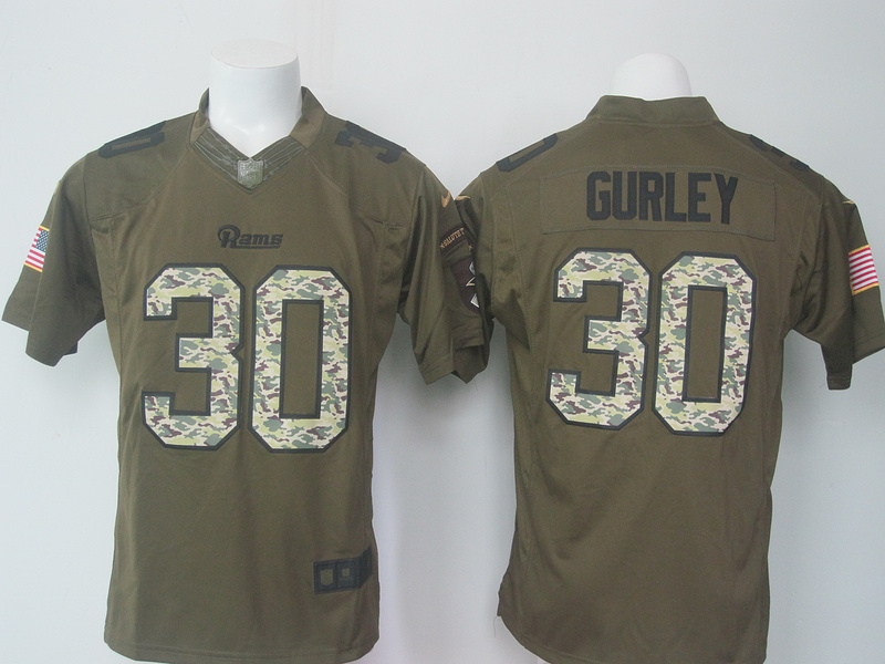 St.Louis Rams #30 Todd Gurley Green Salute to Service Nike Limited Football Jerseys