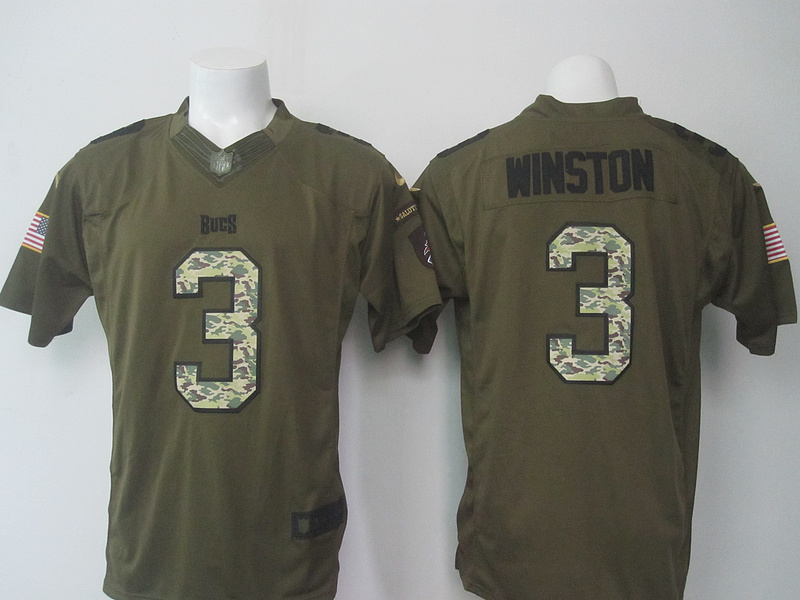 Tampa Bay Buccaneers #3 Jameis Winston Green Salute to Service Nike Limited Football Jerseys