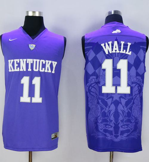 Kentucky Wildcats #11 John Wall Purple NCAA Jerseys