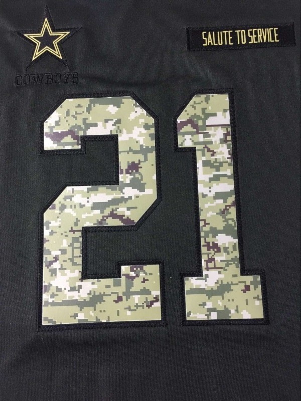 Mens Dallas Cowboys Ezekiel Elliott Nike Anthracite Salute to Service Limited Jersey